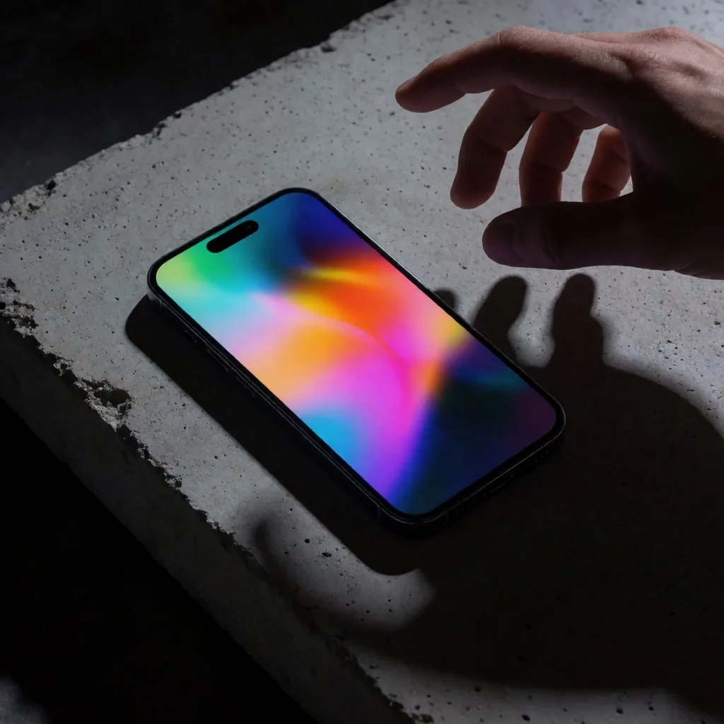 Smartphone sobre superficie de concreto